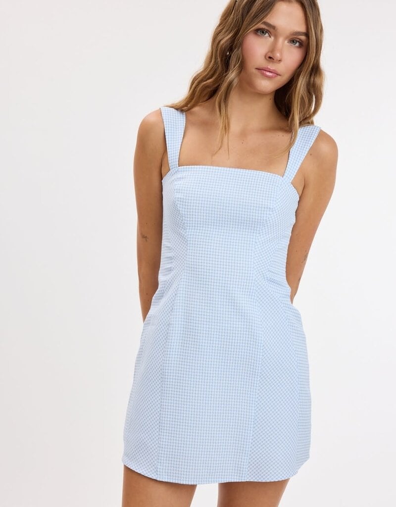 Gingham Wide Strap Mini Dress