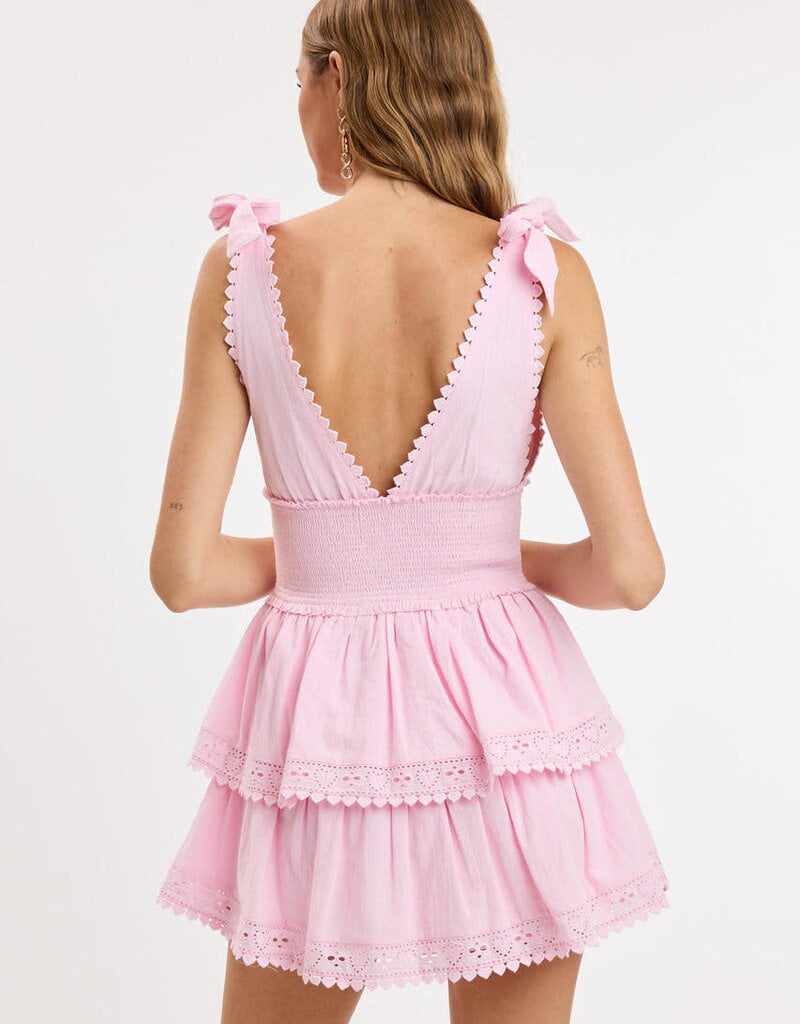 Thick Tie Strap Tiered Mini Dress