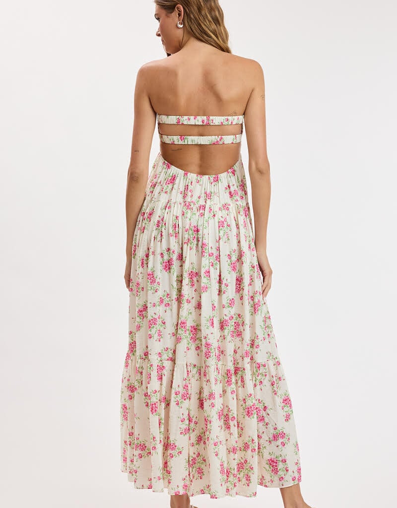 Floral Twisted Bust Maxi Dress