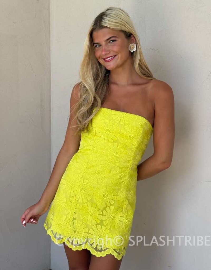 amanda uprichard yellow mini dress Kelsey Dress