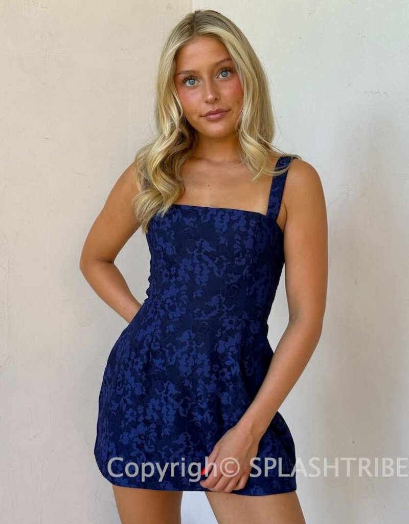Amanda Uprichard Judie Lace Overlay Romper Mini Dress