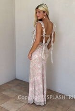 Jinea Floral Chiffon Frill Maxi Dress