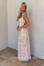 Jinea Floral Chiffon Frill Maxi Dress