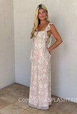 Jinea Floral Chiffon Frill Maxi Dress