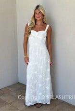 Evie Floral Embroidered Tie Back Maxi Dress