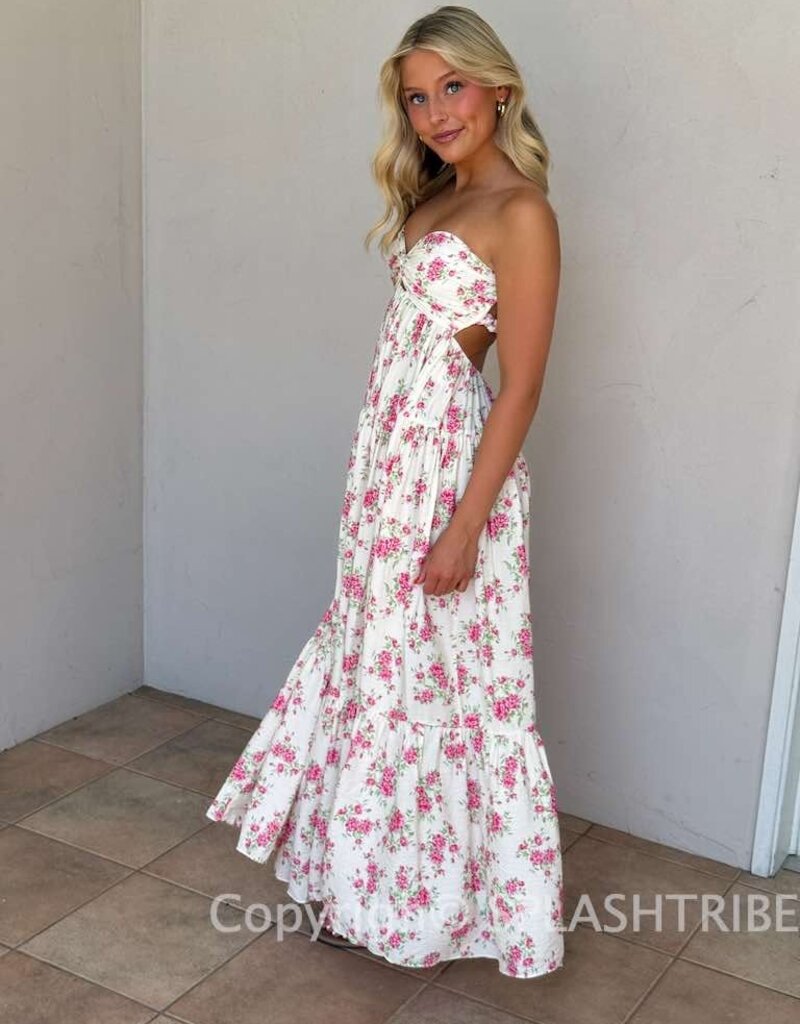 Floral Twisted Bust Maxi Dress
