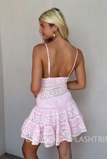 Floral Embossed Lace Solid Mini Dress