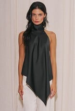 Georgetta Satin Asymmetrical Open Back Top