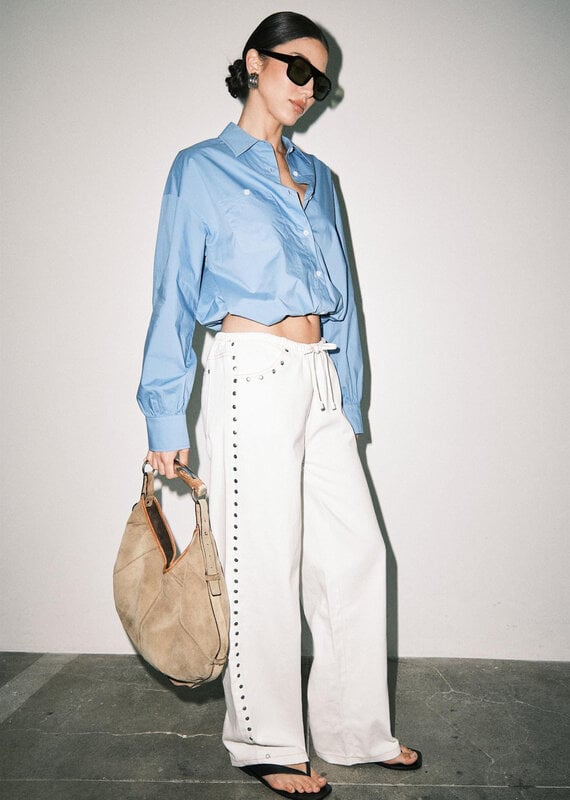 Nicks Studded Denim Drawstring Pants