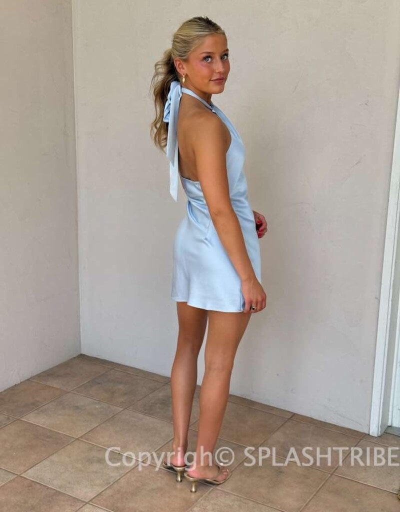 Nikol Keyhole Twist Front Mini Dress