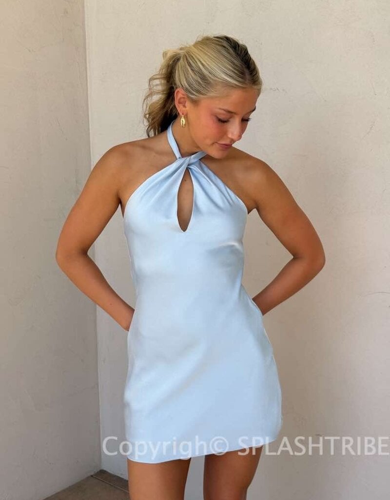 Nikol Keyhole Twist Front Mini Dress