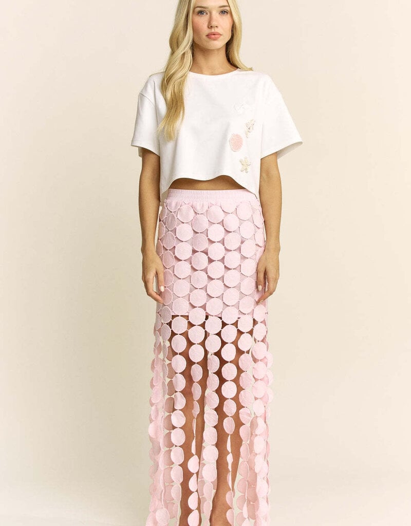 Luna Disco Circle Cutout Maxi Skirt