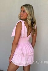 Thick Tie Strap Tiered Mini Dress