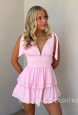Thick Tie Strap Tiered Mini Dress