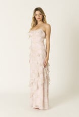 Eva Floral Chiffon Ruffle Maxi Dress