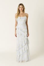 Eva Floral Chiffon Ruffle Maxi Dress