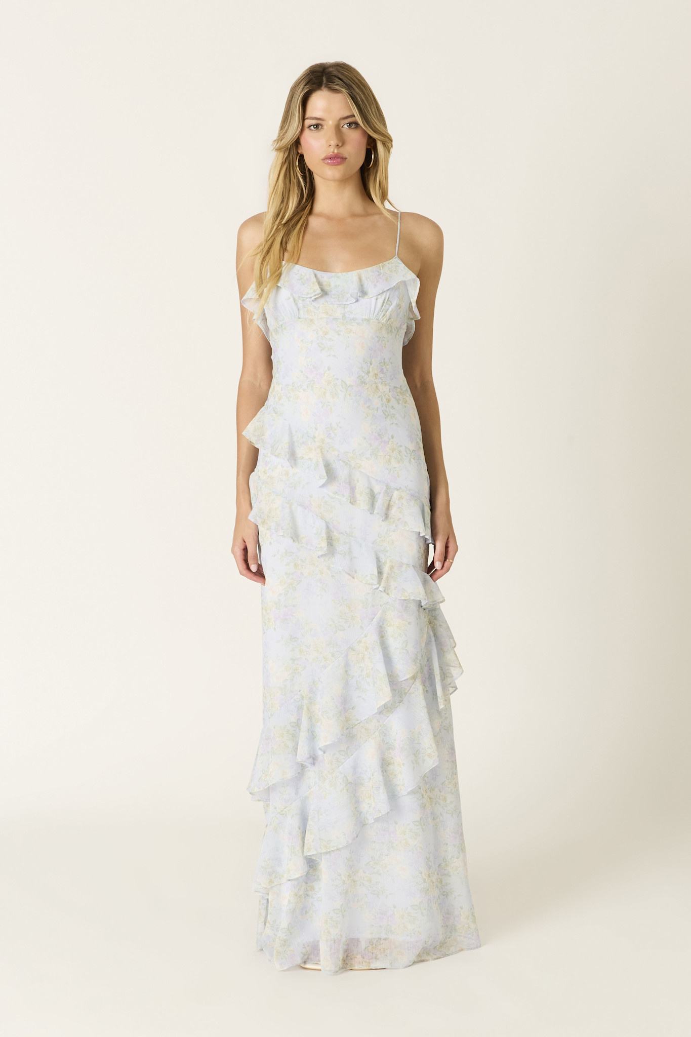floral ruffle chiffon asymmetric maxi dress Miss Selfridge chiffon asymmetric ruffle maxi dress in green floral