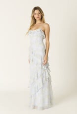 Eva Floral Chiffon Ruffle Maxi Dress