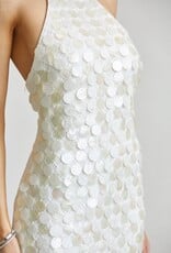 Kailani Halter Shell Disc Maxi Dress With Fringe