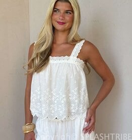 Victoria Eyelet Scallop Edge Top