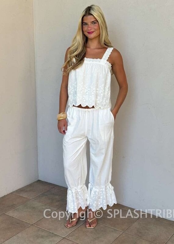 Victoria Eyelet Scallop Edge Pant