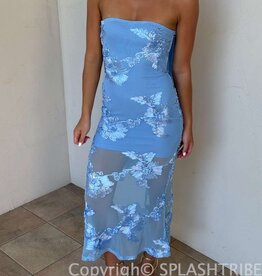 Demi Floral Embroidered Sheer Maxi Dress