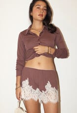 Lace Trim Flowy Shorts