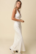 Cameron Satin Polka Dot Maxi Dress