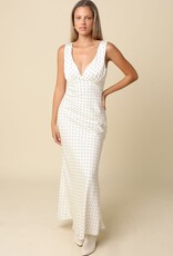 Cameron Satin Polka Dot Maxi Dress
