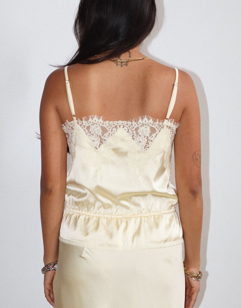 Claudia Lace Trim Satin Cami Top
