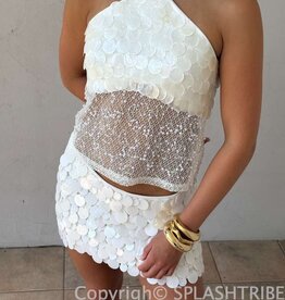 Ibiza Pearl Sequin Halter Top