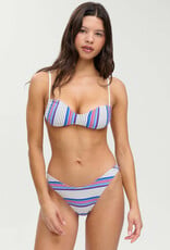 Frankies Bikinis Dove Striped Bikini Bottom