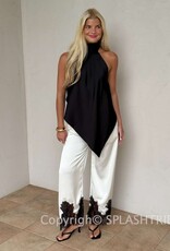 Georgetta Satin Asymmetrical Open Back Top