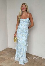 Eva Floral Chiffon Ruffle Maxi Dress