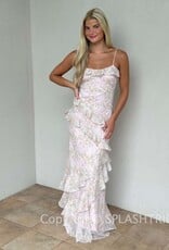Eva Floral Chiffon Ruffle Maxi Dress