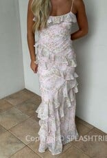 Eva Floral Chiffon Ruffle Maxi Dress