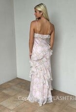 Eva Floral Chiffon Ruffle Maxi Dress