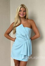 Fifi Strapless Asymmetrical Draped Panel Mini Dress