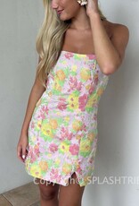 Mason Floral Jacquard Strapless Mini Dress