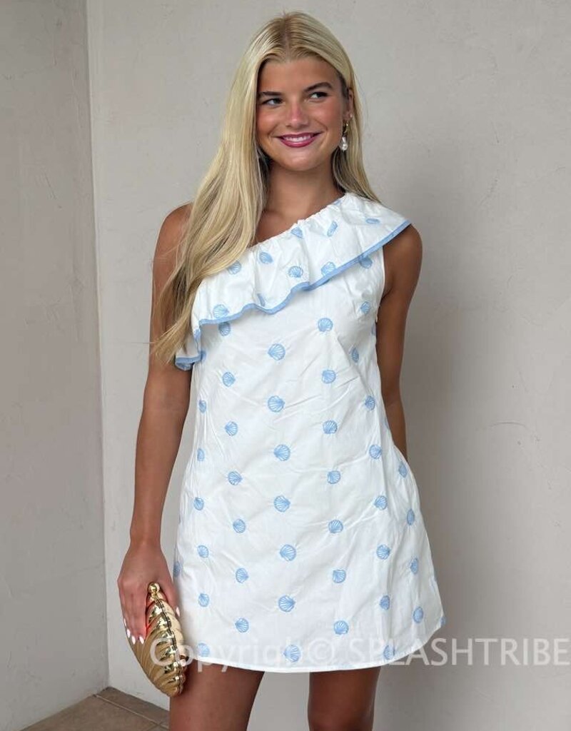 Claudette Ruffle One Shoulder Mini Dress