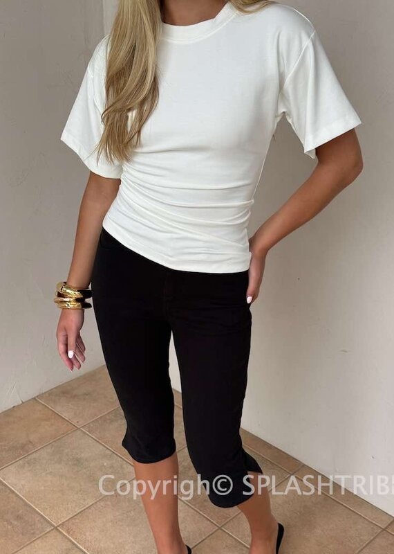 Minimalist Ruched Side T- Shirt