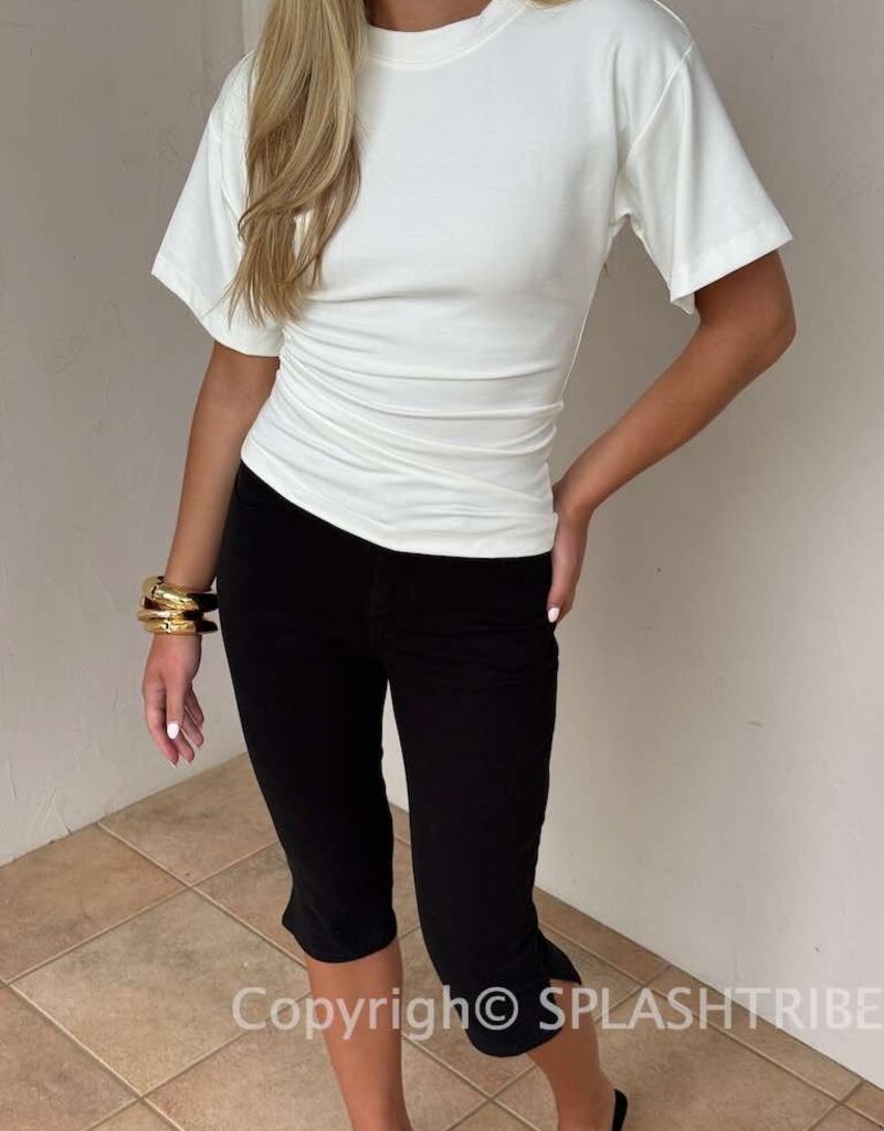 Minimalist Ruched Side T- Shirt