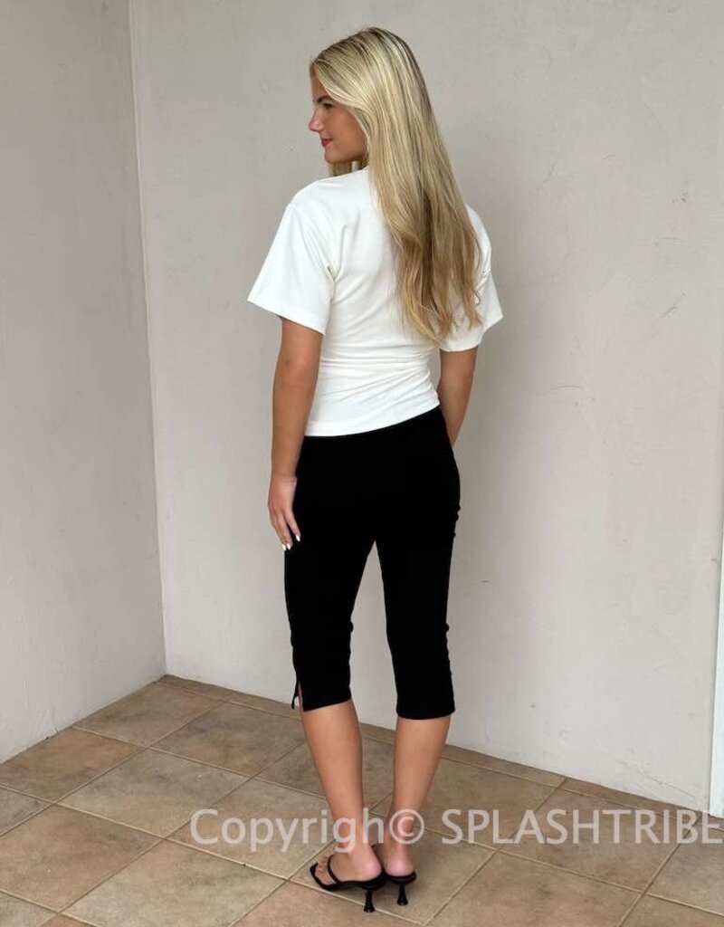 Minimalist Ruched Side T- Shirt