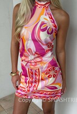 Anastasia Halter Open Back Scarf Top
