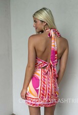 Anastasia Halter Open Back Scarf Top