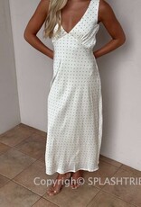 Cameron Satin Polka Dot Maxi Dress
