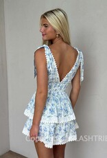 Thick Tie Strap Tiered Mini  Dress