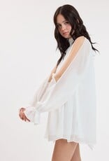 Celine Chiffon Long Sleeve Flowy Mini Dress