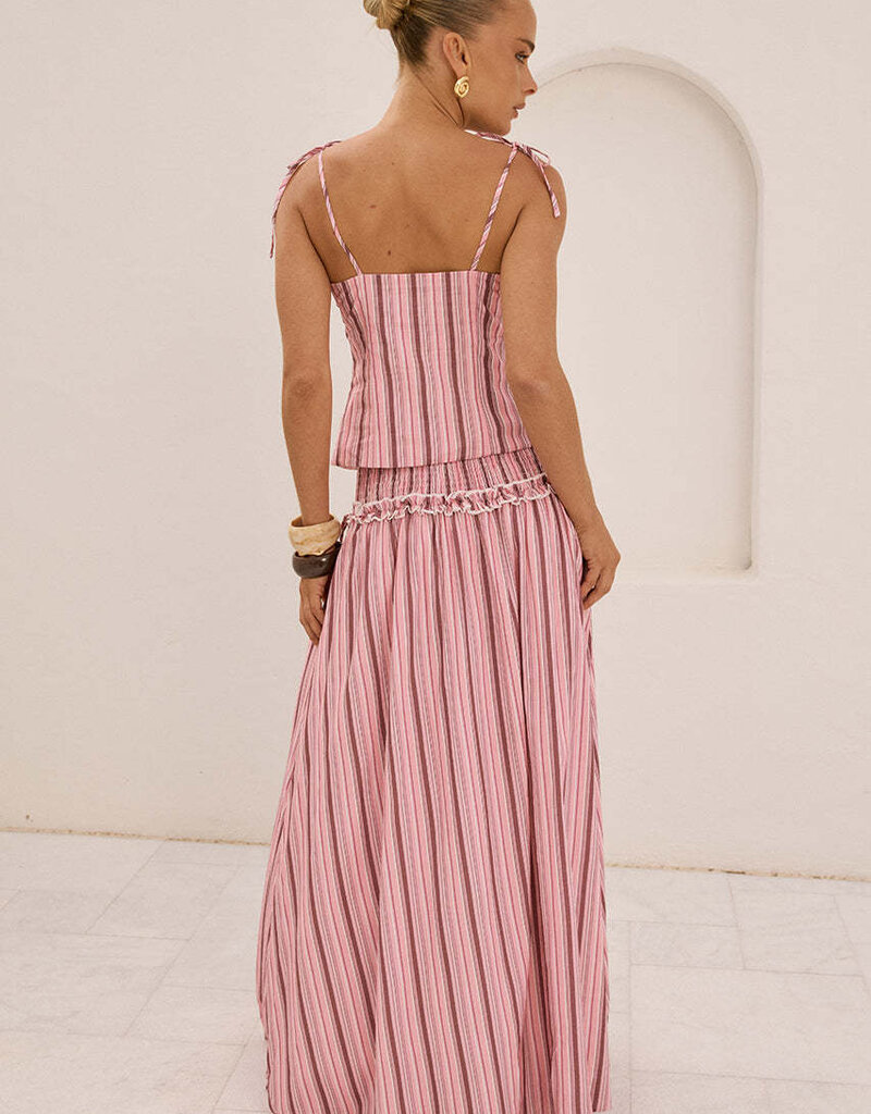 Maree Shirred Drop Waist Maxi Skirt