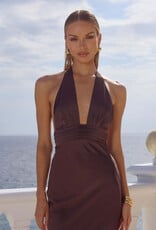 Sylvie Plunge V Neck Maxi Dress